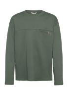 Mango Long Sleeve Cotton T-Shirt Khaki Green