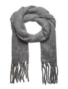 Lindex Scarf Big Fringe Solid Grå