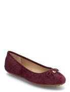 Jayna Suede Driver Flat Ballerinaskor Ballerinas Burgundy Lauren Ralph...