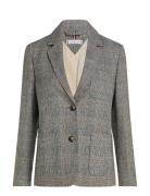 Tommy Hilfiger Wool Mix Check Sb Blazer Grå