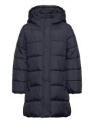 Hood Quilted Coat Fodrad Jacka Navy Mango