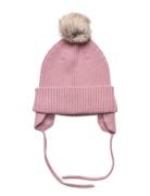 Lindex Cap Knitted W Pom Pom Rosa