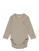 Hmlmino Body L/S Långärmad Bodysuit Beige Hummel