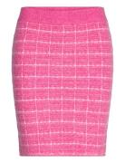 Viaudrey Check Knit Skirt /Ka Kort Kjol Pink Vila