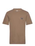 Big Logo Tee Tops T-shirts Short-sleeved Brown Lee Jeans