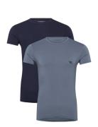 Emporio Armani Men's Knit 2-Pack T-Shirt Marinblå