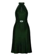 Belted Velvet Halter Dress Kort Klänning Green Lauren Ralph Lauren