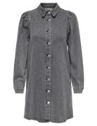 Onlalma L/S Dress Dnm Cro Kort Klänning Grey ONLY