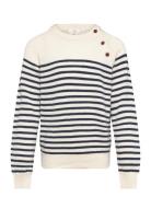 Copenhagen Colors Merino Classic Striped Pullover Kräm