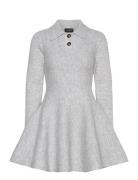 Lexter Mini Volume Knit Dress Kort Klänning Grey Bardot