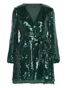 Sequin Bellissa Dress Kort Klänning Green Bardot