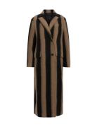 AllSaints James Stripe Coat Brun