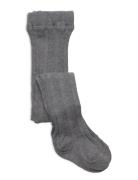 Geggamoja Cable Knitted Stockings Grey Melange Grå