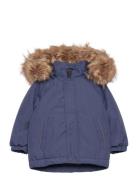 Color Kids Parka W. Fake Fur Marinblå