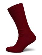 AN IVY Red Ribbed Socks Röd