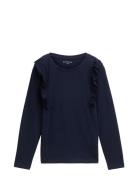 Tom Tailor Ruffle Longsleeve Marinblå