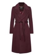 Lauren Ralph Lauren Belted Wool-Blend Wrap Coat Burgundy