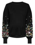 Only Maternity Olmbrooke L/S O-Neck Flower Swt Svart