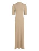 Tommy Hilfiger Slim 5X2 Rib Midi Dress 1/2 Beige