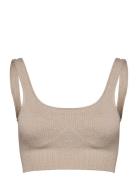 Aim´n Beige Ribbed Seamless Bra Beige