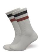 Les Deux Woods Rib Stripe Socks - 2-Pack Vit