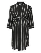 Only Maternity Olmtamari Life 3/4 Shirt Dress Aop Svart