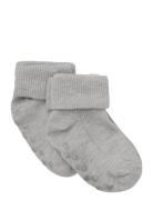 Minymo Baby Rib Sock W. Abs Grå