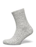 Lindex Sock Heavy Wool Rib Grå