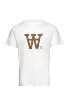 Double A By Wood Wood Wwace Big Logo & Badge T-Shirt Vit