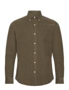 Morris Douglas Cord Shirt-Slim Fit Khaki Green