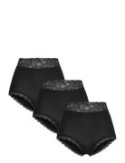 Lindex Brief High Emelie Lace 3 Pack Svart