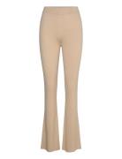 Davida Cashmere Fine Knit Rib Pants Beige