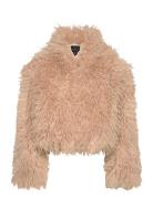 French Connection Harvey Faux Fur Ls Jacket Beige