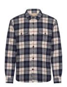 GANT Reg Fleece Lined Flannel Overshirt Marinblå