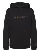 Lyle & Scott Multi Coloured Embroidery Hoodie Svart