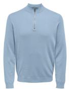 ONLY & SONS Onswyler Life Ls Half Zip Knit Blå