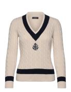 Lauren Ralph Lauren Cable-Knit Cotton Cricket Sweater Beige