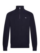 GANT Cotton Wool Rib Half Zip Marinblå