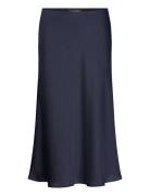 Lauren Ralph Lauren Satin Charmeuse Midi Skirt Marinblå