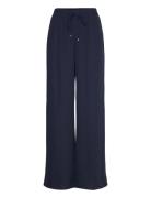 Lauren Ralph Lauren Side-Stripe Georgette Wide-Leg Pant Marinblå