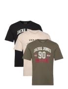 Jack & J S Jjethan Tee Ss Crew Neck 3Pk Mp Noos Svart