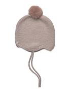 Huttelihut Bonnet Wool Knit W. Pompom Beige