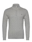 GANT Cotton Cable Half Zip Grå