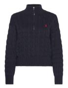 Polo Ralph Lauren Cable-Knit Cotton Quarter-Zip Sweater Marinblå