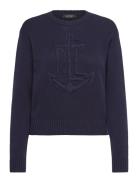 Lauren Ralph Lauren Anchor-Logo Combed Cotton Sweater Marinblå