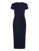 Lauren Ralph Lauren Tie-Front Jersey Short-Sleeve Dress Marinblå