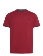 Fred Perry Twin Tipped T-Shirt Burgundy