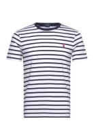 Polo Ralph Lauren Custom Slim Fit Striped Jersey T-Shirt Marinblå