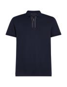 Tommy Hilfiger Zip Liquid Cotton Reg Polo Marinblå