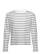 Mango 100% Cotton Striped T-Shirt Vit